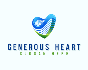 Geometric Heart Wellness logo design