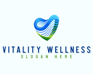 Geometric Heart Wellness logo design