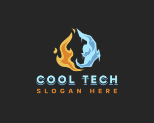 Fridge - Burning Cold Ice Temperature logo design