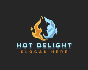 Burning Cold Ice Temperature logo design