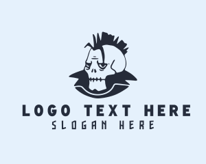 Skull - Mohawk Skull Streetwear logo design