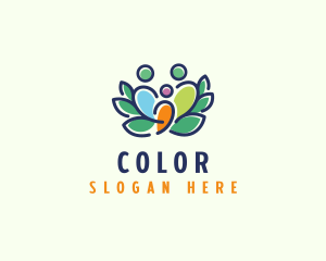 Parenting - Colorful Family Wreath logo design