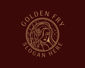 Golden Woman Beauty  logo design