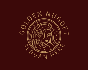 Golden Woman Beauty  logo design