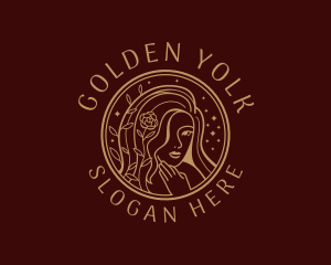 Golden Woman Beauty  logo design