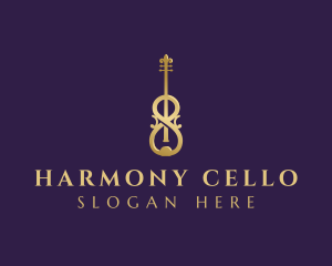 Cello - Luxury Music Violin logo design