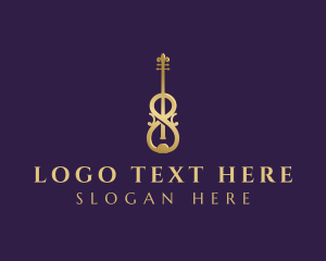 Gold - Luxury Music Violin logo design