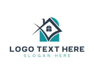 Real Estate - Home Residence House Roofing logo design