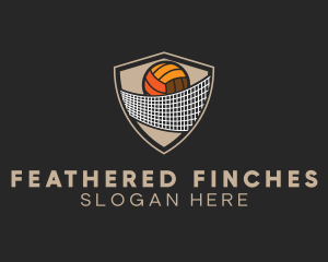 Volleyball Ball Shield logo design