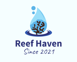 Coral Reef Droplet  logo design