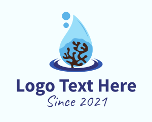 Marine Biologist - Coral Reef Droplet logo design