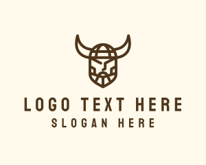 Military - Minimalist Viking Warrior Titan logo design