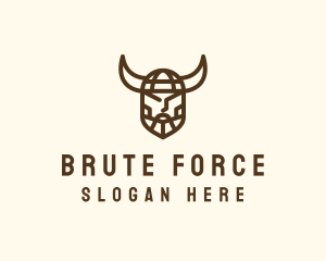 Brute - Minimalist Viking Warrior Titan logo design