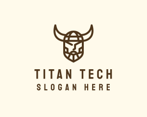 Titan - Minimalist Viking Warrior Titan logo design