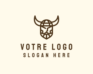 Villain - Minimalist Viking Warrior Titan logo design