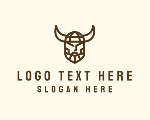 Steel - Minimalist Viking Warrior Titan logo design