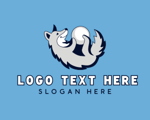 Siberian Husky - Husky Dog Ball logo design