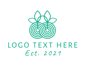 Blue Green - Green Infinity Leaf logo design
