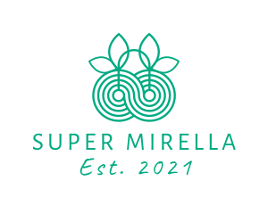 Natural - Green Infinity Leaf logo design