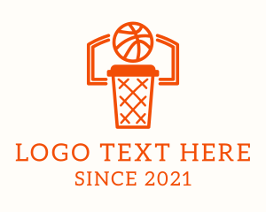 Hoops - Basketball Hoop Drink logo design