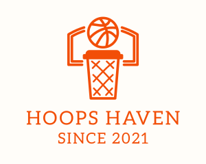 Hoops - Basketball Hoop Drink logo design