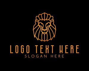 Leader - Gold Geometric Lion logo design