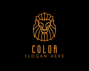Golden - Gold Geometric Lion logo design