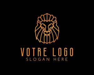 Carnivore - Gold Geometric Lion logo design