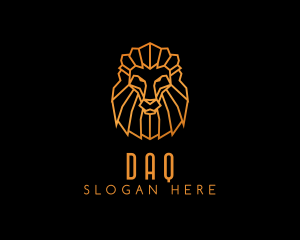 Predator - Gold Geometric Lion logo design