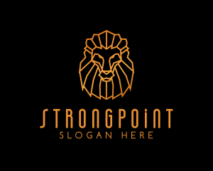 African - Gold Geometric Lion logo design