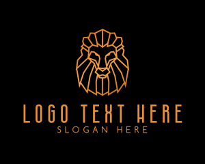 Predator - Gold Geometric Lion logo design