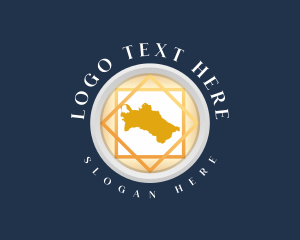 Badge - Turkmenistan Map Tourism logo design