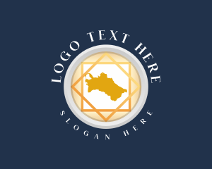 Country - Turkmenistan Map Tourism logo design