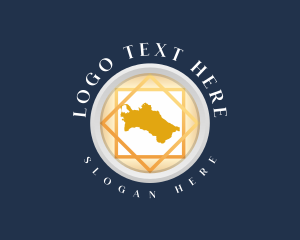 Turkmenistan Map Tourism Logo