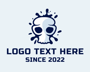 Horror - Skull Paint Graffiti logo design