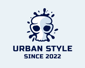 Music Label - Skull Paint Graffiti logo design