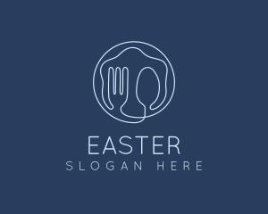 Eat - Fork Spoon Utensils logo design