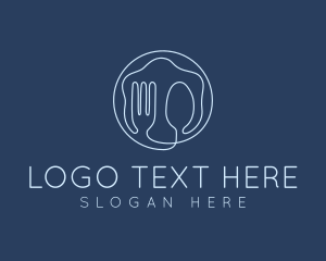 Orange Fork - Fork Spoon Utensils logo design