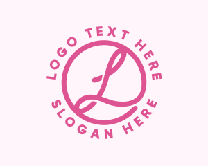 Handwritten - Pink Business Letter L logo design
