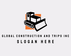 Construction Bulldozer Equipment  logo design