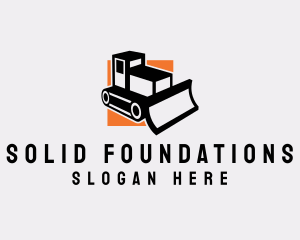 Construction Bulldozer Equipment  logo design