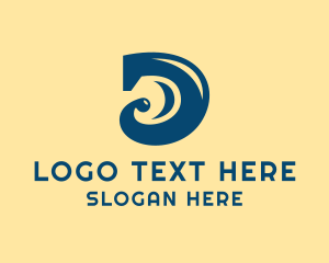 Digital Media - Curvy Letter D logo design