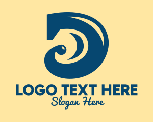 Digital Printing - Curvy Letter D logo design