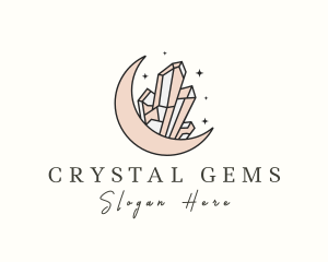 Gemstone Moon Crystals logo design