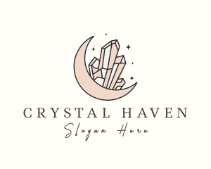 Crystals - Gemstone Moon Crystals logo design