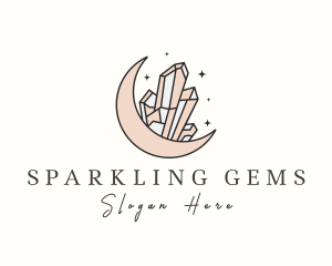 Gemstone Moon Crystals logo design