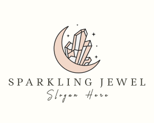 Gemstone Moon Crystals logo design