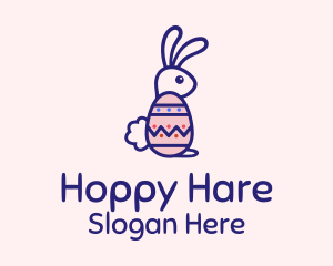 Easter Egg Rabbit logo design