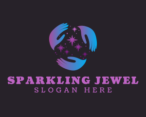 Hand Star Sparkle logo design