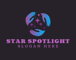 Hand Star Sparkle logo design